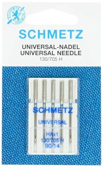 Schmetz 130-705-05-090 Nadel, Metal, Silber, 90-14 Größe, 5 Count
