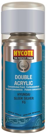 Hycote Double Acrylic Aerosol Car Spray Paint, Hyundai - Sleek Silver, 150 ml