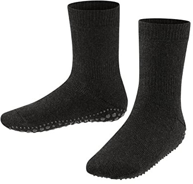 FALKE Catspads K Hp cotone lana con suola in gomma 1 paio, Calze da casa , Grigio Asphalt Melange 3180, 35-38