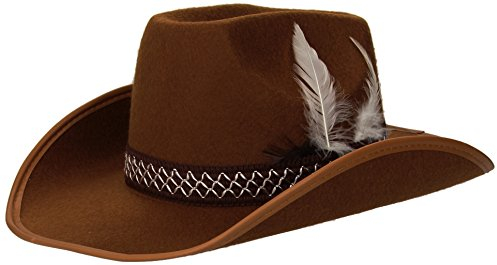 WIDMANN MILANO PARTY FASHION COWBOY HAT WITH FEATHERS Brown -felt -