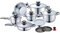Royalty Line Switzerland Batteria Pentole 16 pezzi Nuova Serie in scatola regalo, ACCIAIO INOX 18/10, PROFESSIONALE RL-16B