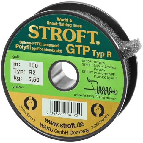 WAKU Schnur STROFT GTP Typ R Geflochtene 100m gelb R2-0,180mm-5,5kg
