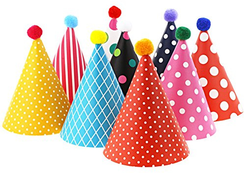 Vesil Mini Kids Birthday Party Hats, Assorted, DIY Assembly Required