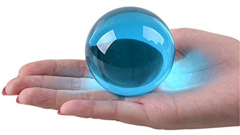 LONGWIN 60mm 2.36 K9 Crystal Ball Sphere Solid Color Photography Props Show Stone Venue Decorations Aquamarine Blue