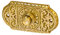 Sonnette de porte antique B9151, en laiton poli, avec plaque de sonnette et bouton de sonnette - Fabriquée à la main selon les modèles anciens.