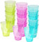 BELLE VOUS 18 Pack Plastic Coloured Cups - 400ml/13.5oz Reusable Drinking Tumblers in 3 Colours - Hard Plastic Drinkware Set for Parties, Camping, BBQs, Picnics & Beach - Dishwasher Safe & BPA Free