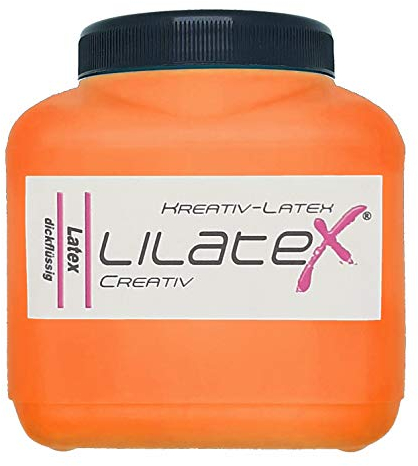 Lilatex 1 Liter orangener dickflüssiger Flüssiglatex/Farblatex/Latexmilch - dickflüssiger Naturlatex (Orange)