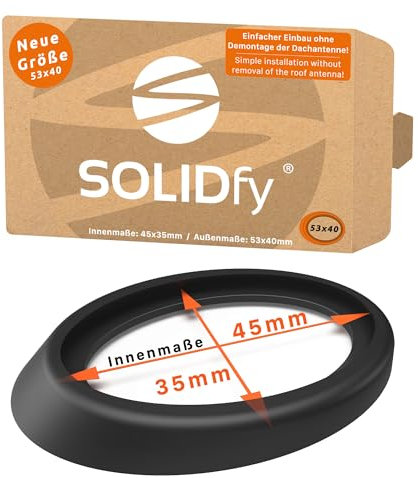 SOLIDfy® - Dichtung Dachantenne für Antennenfuß | Neue GRÖßE 53x40mm (Innenmaß: 45x35mm) Reparatur Gummi Gasket