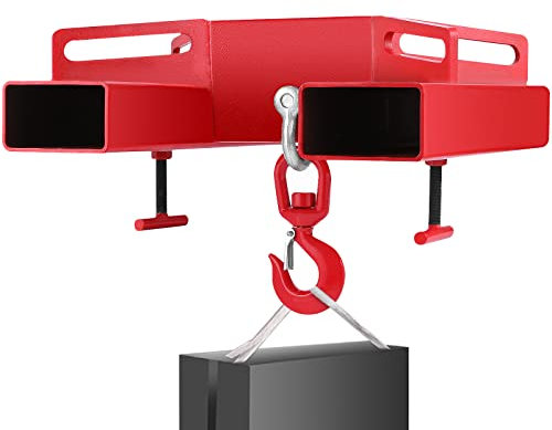 VEVOR Gancio Sollevatore Carrello Elevatore a Larghezza Forcella 360 mm, 3000KG / 6600 Libbre Grande Carrello Elevatore Sollevamento, Argano Sollevatore Gru Mobile con Gancio Girevole