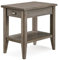 Leick Home Laurent 10506-GR 1 Schublade Beistelltisch mit Ablage, Holz, Rauchgrau, 17 in x 24 in