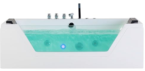 Vasca Idromassaggio di Acrilico Sanitario Bianco con LED 150 cm