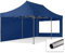 TOOLPORT Faltzelt Faltpavillon Pavillon 3x6m - mit 2 Seitenteilen (Panoramafenster) Premium Dach Partyzelt blau