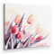 BilderKing Eine schöne Frühlings-Deko, Tulpen wie gemalt als Leinwand-Bild, 50x50cm kleines Wandbild. Dekorieren Sie elegant Küche, Flur, Wohnzimmer & Schlafzimmer. Aufgespannt auf 2cm Holzrahmen