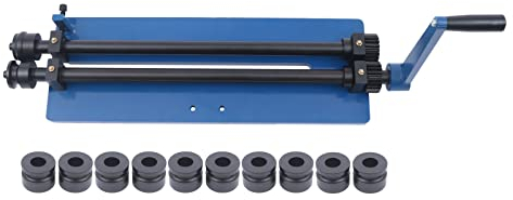 Rundbiegemaschine Biegemaschine Rundbiegegerät 460 mm Sickenmaschine mit 3 x Runde Perlensätze und 3 x Schrittsätze, 1,2 mm