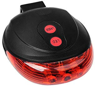 Bike Cycling 7 Flash Modes Red Lights Waterproof with 5 LED and 2 Laser Beams Bike Taillight Safety Warning Light Bicycle Rear Bicycle Light Tail Lamp