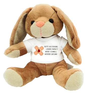 Kilala Kuscheltier Hase klein, Gute Besserung Plüschtier, mit Wunschname personalisierbar, Pflaster mit Marienkäfer, Geschenk für Erkrankte Freunde Familie
