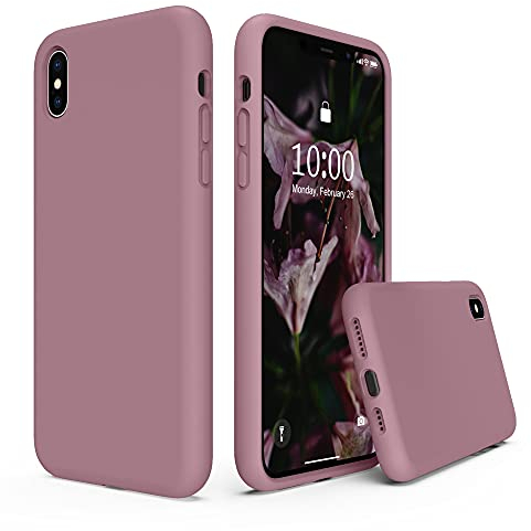 SURPHY iPhone XS Max Silicone Case, Liquid Silicone Gel Rubber with Soft Microfiber Cloth Lining Cushion Shockproof 6.5 inch Phone Case for Apple iPhone iPhone XS Max (2018) (Lilac Purple)