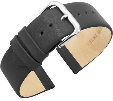 Eichmüller Uhrenarmband aus Kalbsleder, nahtlos – 10/12/14/16/18/20 mm Stegbreite – Ersatzband für Damen- & Herrenuhren, Federstege inklusive - 12 Farben