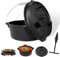 CCLIFE Dutch Oven Set 4/6/9 Liter Gusseisen Grilltopf mit Feuertopf Gusseisen Topf für Grill Camping