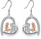 Pferd Ohrringe Mädchen Herz Tropfen Ohrringe 925 Sterling Silber Schmuck Geschenk für Damen Freund (Roségoldene Pferdeohrringe)