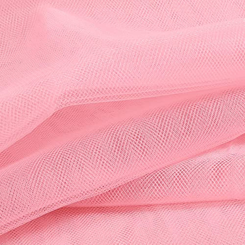 Craftine Tissu Tulle Souple Grande Largeur uni Rose pâle - Au mètre