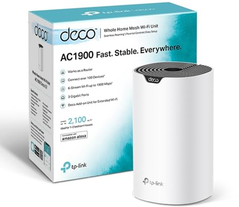 TP-Link Deco S7 Router WiFi Mesh AC1900Mbps, Router e Ripetitore, Controllo Parental, Compatibile con Amazon Alexa, 3 Porte Ethernet Gigabit, Parental Control