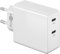 goobay 61758 Dual Port USB-C Ladegerät 36W / Schnellladegerät PD/Universal USB Netzteil/Adapter/Ladestecker/Fast Charger für Samsung S22, iPhone/Schnellladestecker/Netzstecker/Weiß