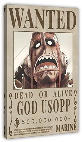 FISH DRAGATE Anime Straw Hat Pirates Bounty Poster Usopp Canvas Poster Wall Art Decor Print Picture Paintings for Living Room Bedroom Decoration Frame-style 24x36inch(60x90cm)