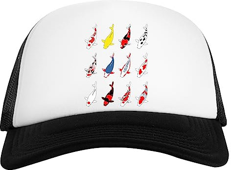 Koi Breeds Names Weiß Schwarz Unisex Baseball Cap White Black