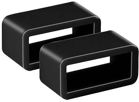 Taffstyle 2 Stück Uhren Armband Schlaufen Ersatzschlaufen Ersatz Ring Uhrenarmbänder Silikon Silikonuhr Armbanduhr Sport Uhr Farbige Sportuhr Set Schwarz Herren 20mm