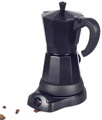 InSyoForeverEC Cafetera Eléctrica 300ML para 6 tazas con Fondo separado Espresso Cafetera Moka Coffee Machine color negro