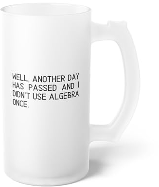 Teegarb Letter Blanket Humorous Math Mathematics Polynomial Computing Frosted Glass Beer Mug 16oz / Frosted