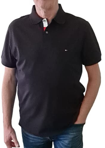 Tommy Hilfiger Polo Manches Courtes Homme Regular Fit, Noir (Black), S