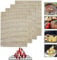 PXYOBTO Grill Mesh Mat - Set of 4 Non Stick BBQ Grill Mats, Heavy Duty Reusable Grilling Mats, Easy to Clean - Works on Gas, Charcoal, Pellet Grill - 15.75 x 13 in (4 pcs Gold Mesh Mat)