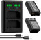 SEYRLMK 2 batteries DWM-BLK22 2200 mAh + chargeur LED double USB avec port de type C pour appareils photo Panasonic DMW-BTC15 Lumix DC-GH5 II DC-GH6 DC-S5 G9 GH5 GH5S