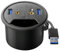 CHICHIYANG Grommet Desk-Fit USB 3.0 Hub, 2 Port Type-C with 3.5mm Audio Mic Jack Plus 3.2 inch Expandable Case