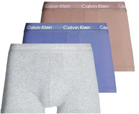 Calvin Klein Uomo Pantaloncini Boxer Vita Bassa Confezione da 3 Intimo, Multicolore (Royal Iris, Authentic Gr, Dusty Tan), S