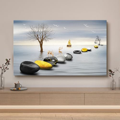 Housse Anti-poussière Universelle Pour Téléviseur De 42 à 86 Pouces, Protection D'écran De Télévision, Illustration De Luxe, Housse De Protection Anti-poussière Pour écran Lcd Le(Size:80-85in,Color:B)