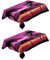Tischdecke Abwaschbar Rechteckig 2 Stück Palmen bei Sonnenuntergang 140x140 cm Polyester Tischtuch Tafeldecke Tischwäsche Ornamente Schmutzabweisend Pflegeleicht Wasserabweisend - Lila