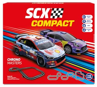 SCX - Compact Circuit - Komplette Rennstrecke - 2 Autos und 2 Fernbedienungen 1:43 (Chrono Masters)