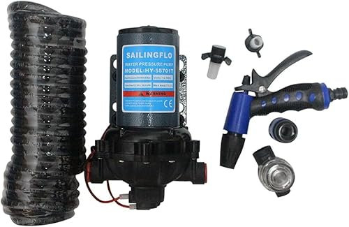 Water Pressure Diaphragm Pump Electric 12V 60 PSI 7 GPM 5 Chamber with 1/2 Inch FNPT Ports RV Water Pump Kit for Caravan Boat Marine Yacht, Father's Day Gift