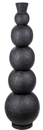 Casablanca Deko Vase groß Bodenvase modern XXL aus Eisen - Wohnzimmer Dekoration Blumenvase für Pampasgras Blumen - Farbe: Schwarz Höhe 87 cm