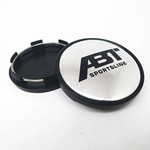DHJKCBH 4 Stück Auto Nabendeckel Aufkleber für ABT 56MM 60MM Radnabenabdeckung Auto Radnabenkappen Aufkleber Abzeichen Logo Sticker Zubehör,B-56mm