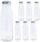 Vitrea 6 leere Glasflaschen 500ml Schraubverschluss Silber - Milchflaschen, Saftflaschen, Flaschen zum Befüllen mit Deckel - für, Saft, Smoothies, Öl - 6 Stück, TO48, Milch