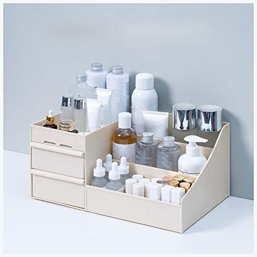 Make-up-box Makeup Organizer for kosmetische große Kapazität Kosmetische Aufbewahrungsbox Organizer Desktop Schmuck Nagellack Makeup Schubladenbehälter Make up storage box(Khaki,28x17x13cm)