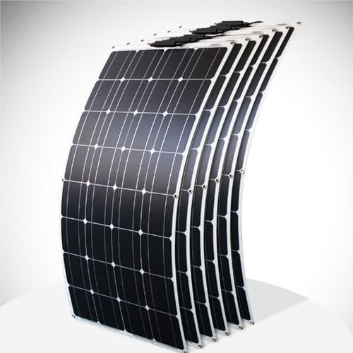 6Pc100w Panel Solar 18V célula Solar, monocristalino de silicio Flexible Mono fotovoltaico Placa Solar Fuente de alimentación al Aire Libre (6 Pcs)