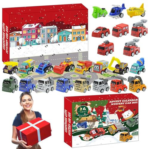Weihnachts-Countdown-Auto – 24-teiliger Adventskalender für LKW-Fahrzeuge, Lernspielzeug, Weihnachtsgeschenke, Weihnachtsgeschenke, Partygeschenke, Neujahrsspaß für und Mädchen