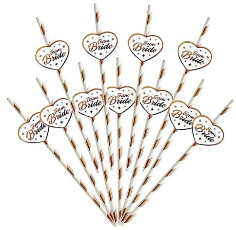 Xumann 20PCS Reusable Plastic Hen Party Accessories Straws Set for Bachelor Party, Birthday Party (Team Bride)