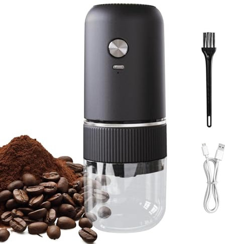 Burr Macinacaffè elettrico con sbavature in acciaio inox, design ricaricabile, ideale per la casa, il campeggio