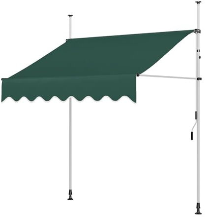 Balkon-Klemmmarkise mit Handkurbel Sonnenschutz UV-beständig und höhenverstellbar grau Halterung A 2m Größe